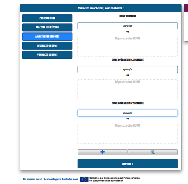Illustration de la mise en œuvre de l'appel Analyser des réponses dans l’utilitaire DUME de Chorus Pro