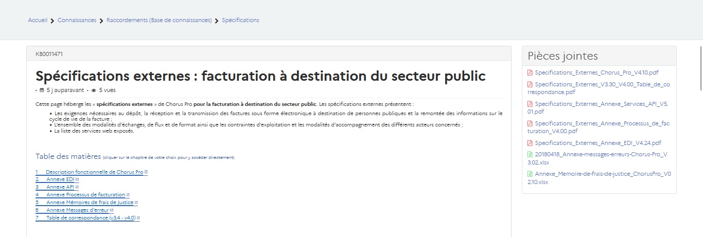 Vue d'une page de documentation : on constate que la page s'ouvre sur une introduction synthétique et une table des matières cliquable