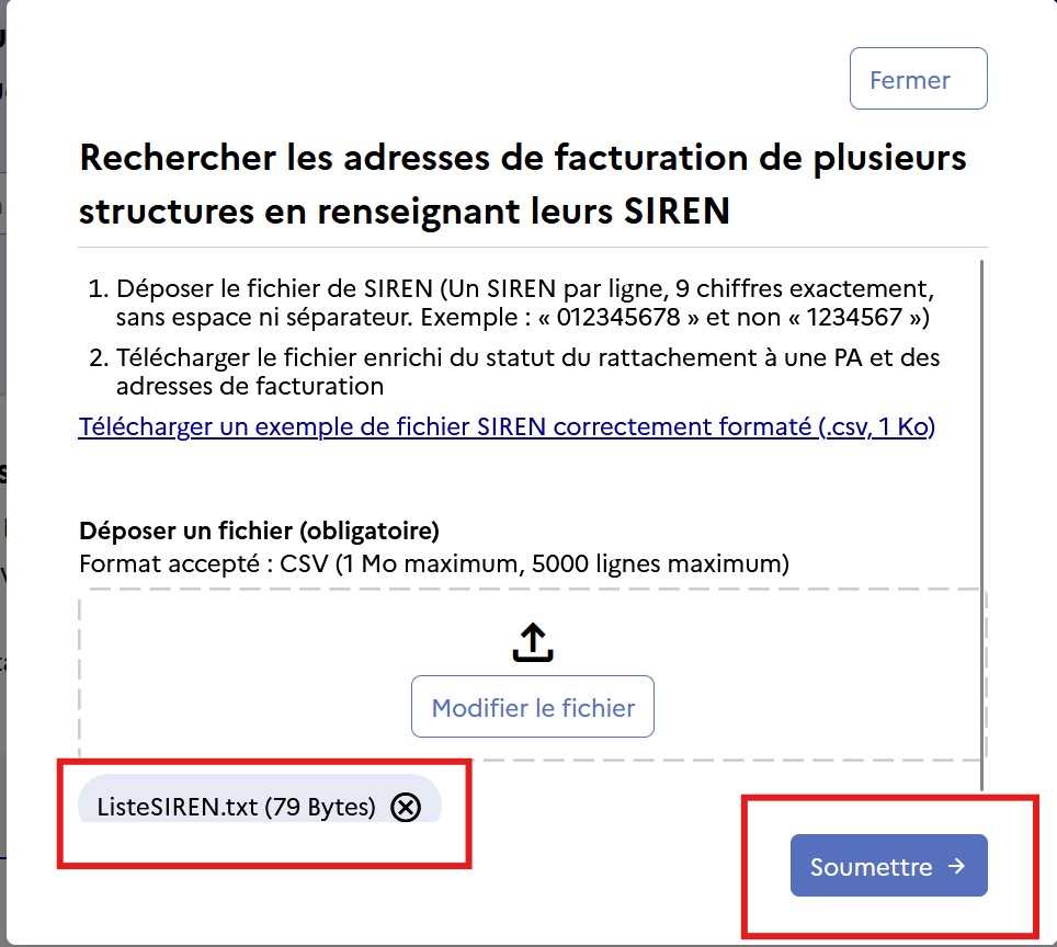 Lancement de la vérification